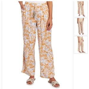 Melissa Paige Floral Wide Leg Pants Yellow